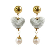 PEARL HEART EARRING