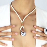 COLLAR CORDON BEIGE, CORDON PIEL Y CIRCULO TALAVERA