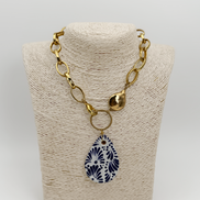 DROP PEARL PLATED NECKLACE
