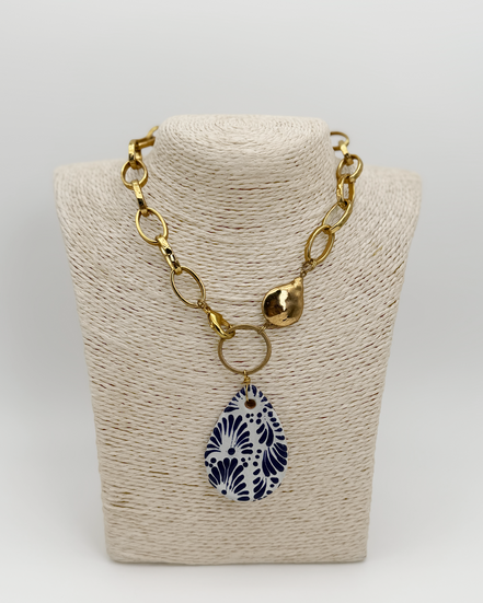 DROP PEARL PLATED NECKLACE