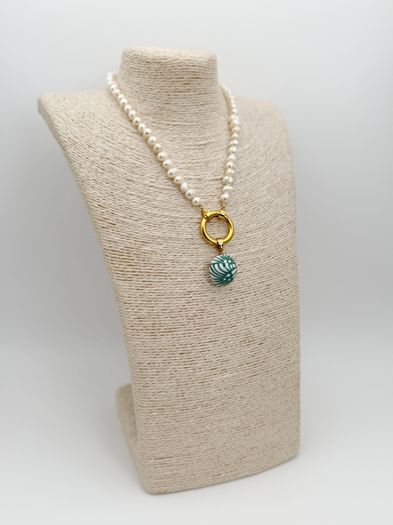 COLLAR PERLAS DIJE MEDIA ESFERA