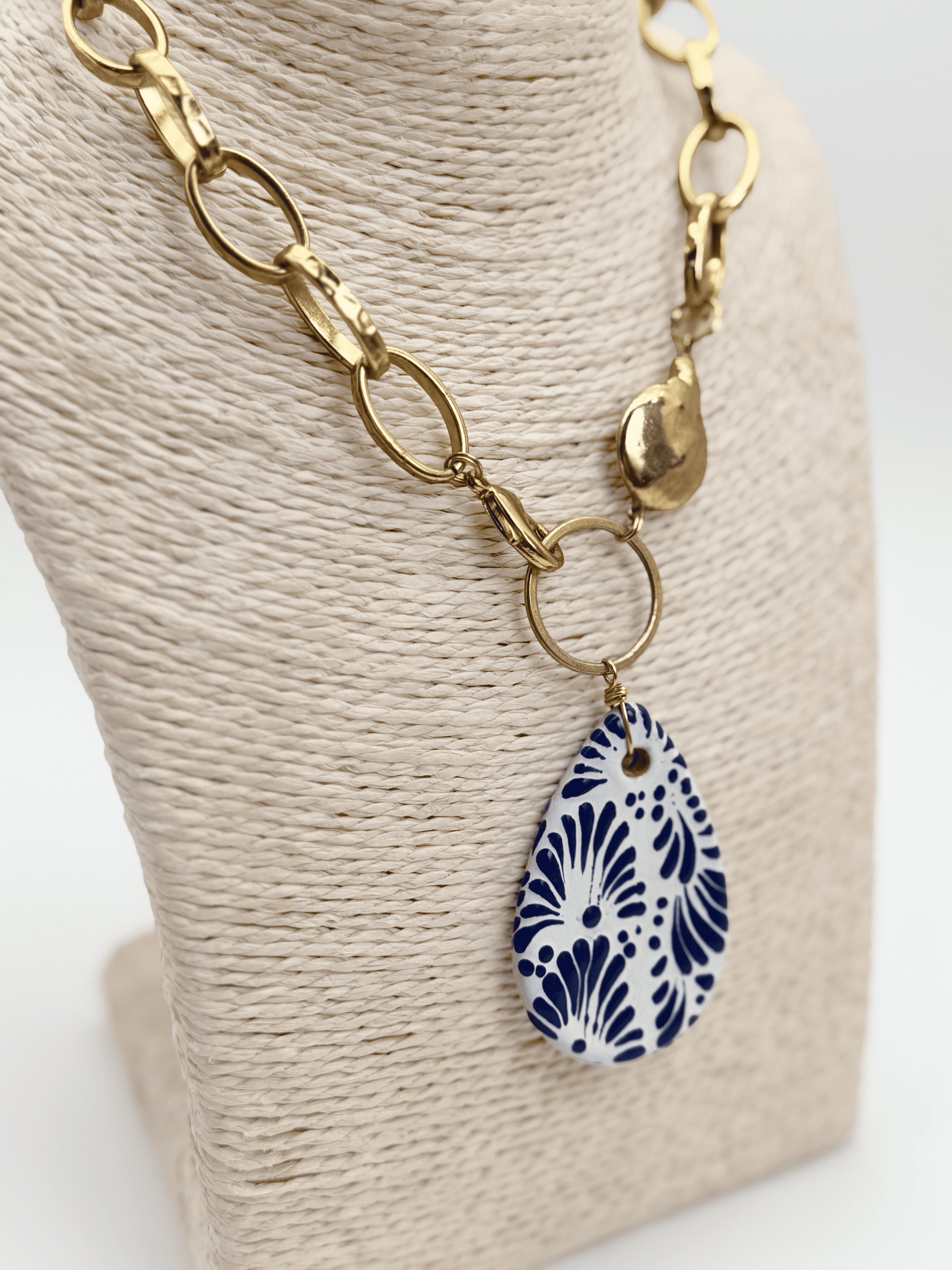 DROP PEARL PLATED NECKLACE