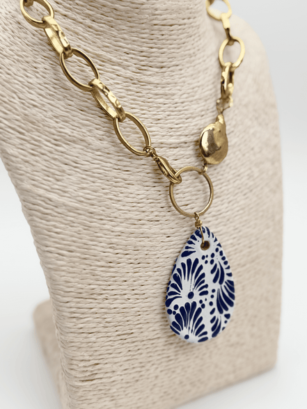 DROP PEARL PLATED NECKLACE