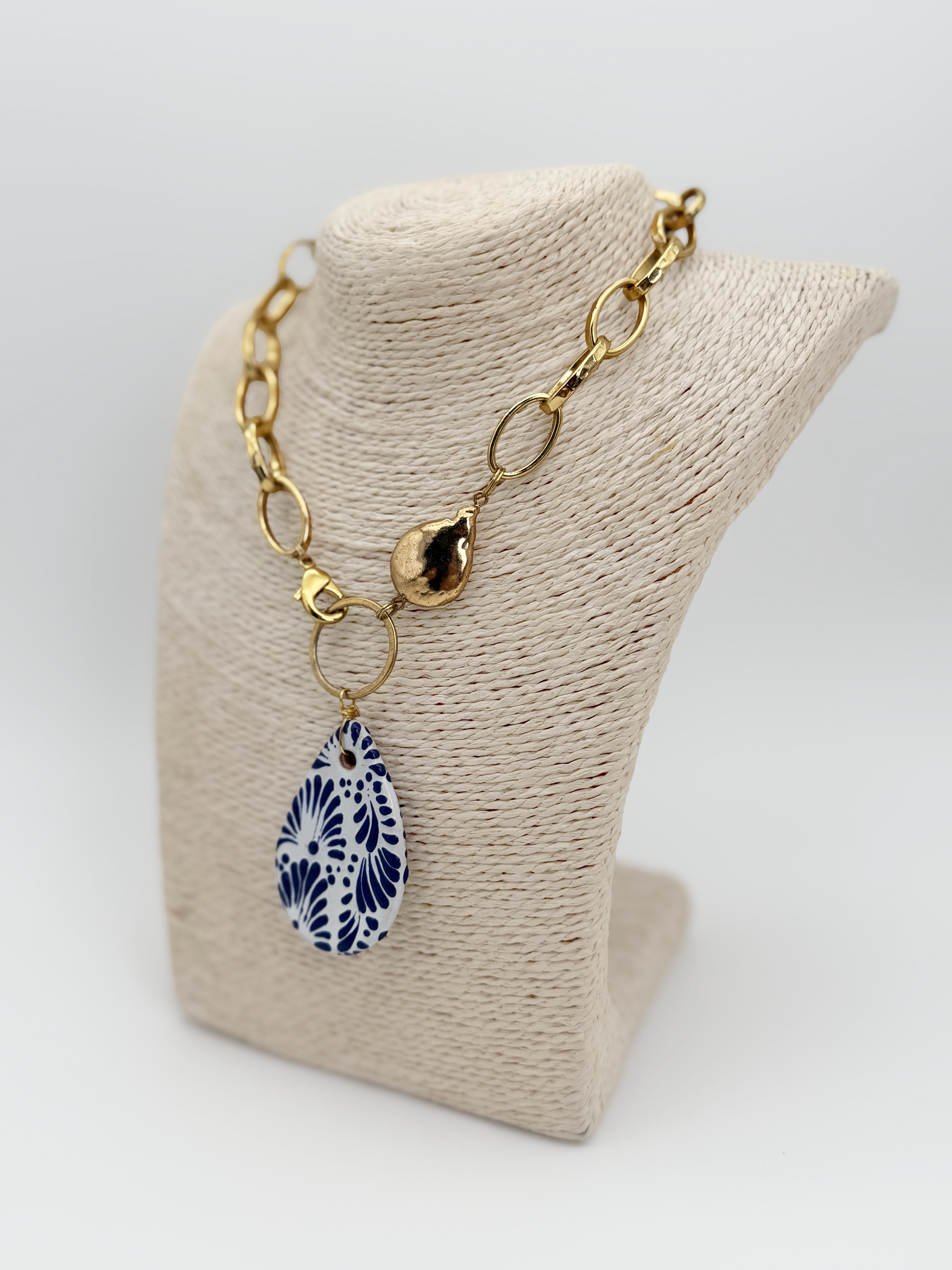 DROP PEARL PLATED NECKLACE