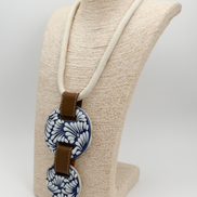 COLLAR CORDON BEIGE, PIEL 2 CIRCULOS TALAVERA