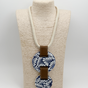 COLLAR CORDON BEIGE, PIEL 2 CIRCULOS TALAVERA