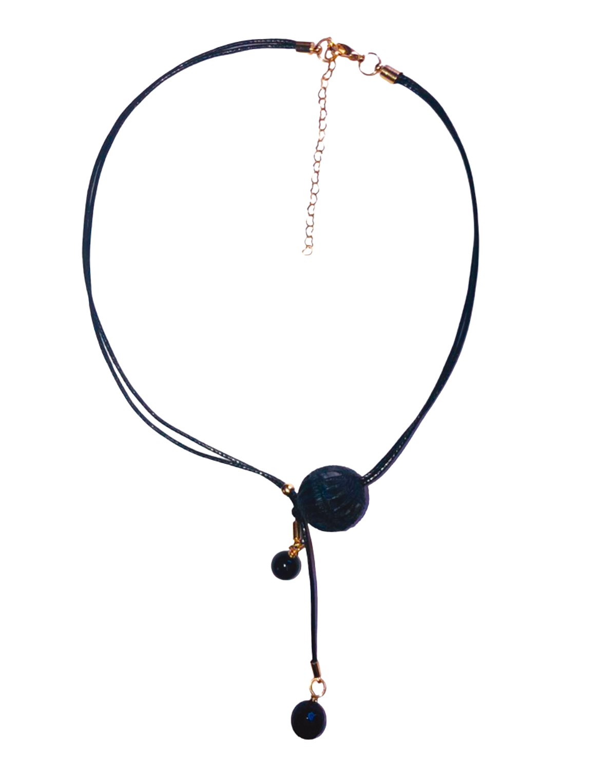 COLLAR BARRO NEGRO CON ESFERAS DE ONIX