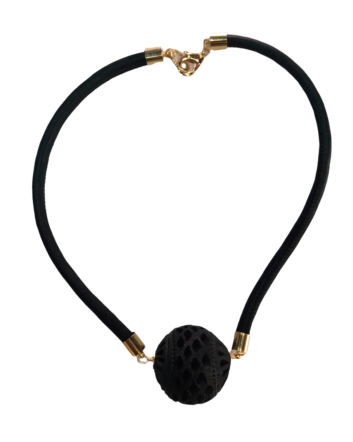 COLLAR ESFERA DE BARRO NEGRO