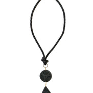 LONG CORD NECKLACE WITH FLAT DROP