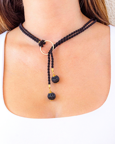 RING NECKLACE 2 SPHERES