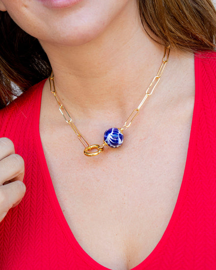 COLLAR CADENA BROCHE ESFERA