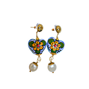 ARETE CORAZON PERLA COLOR