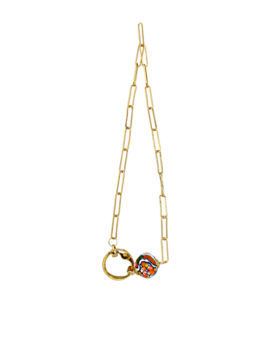 COLOR SPHERE CLASP CHAIN NECKLACE