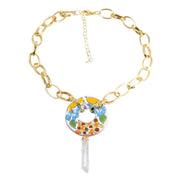 COLLAR ARO CUARZO COLOR