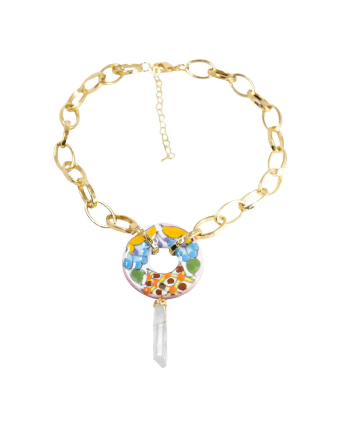 COLLAR ARO CUARZO COLOR