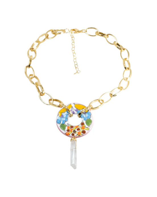 COLLAR ARO CUARZO COLOR