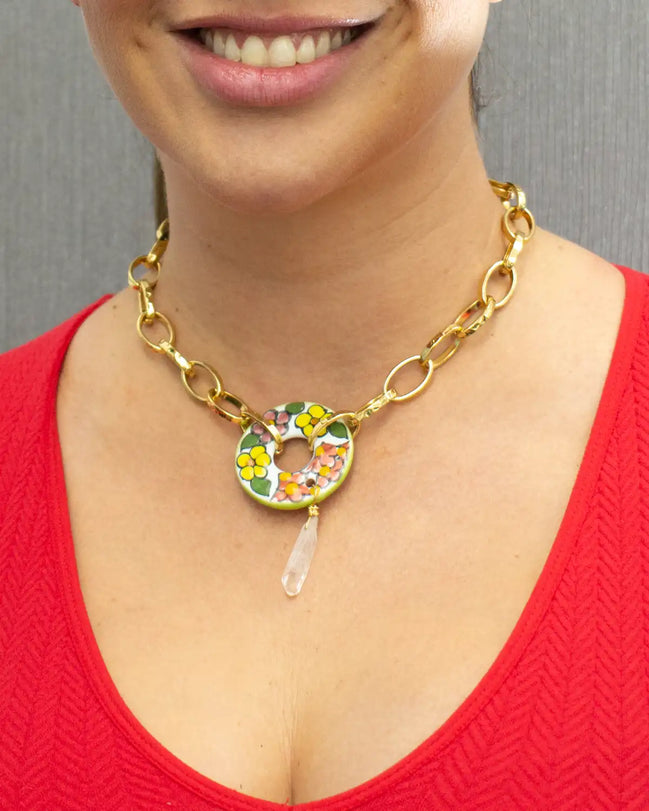 COLLAR ARO CUARZO COLOR