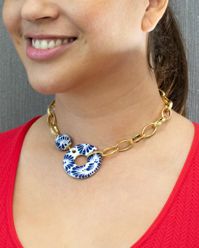 HOOP AND SPHERE NECKLACE