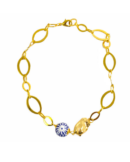 COLLAR PERLA CHAPA ESFERA