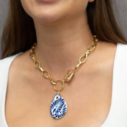 DROP PEARL PLATED NECKLACE