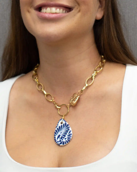 DROP PEARL PLATED NECKLACE