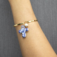 PULSERA ARO CRUZ PERLA