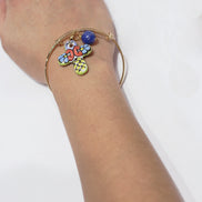 PULSERA ARO CRUZ LAPISLAZULI COLOR