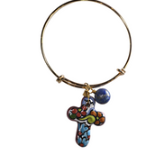 PULSERA ARO CRUZ LAPISLAZULI COLOR