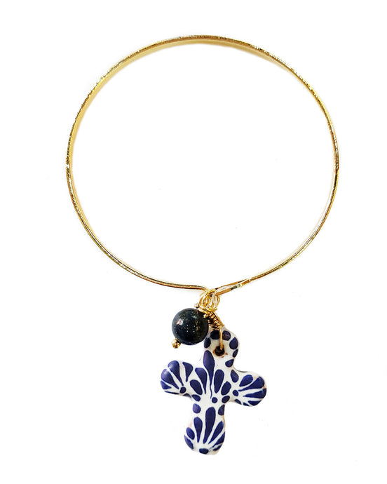 PULSERA ARO CRUZ LAPISLAZULI