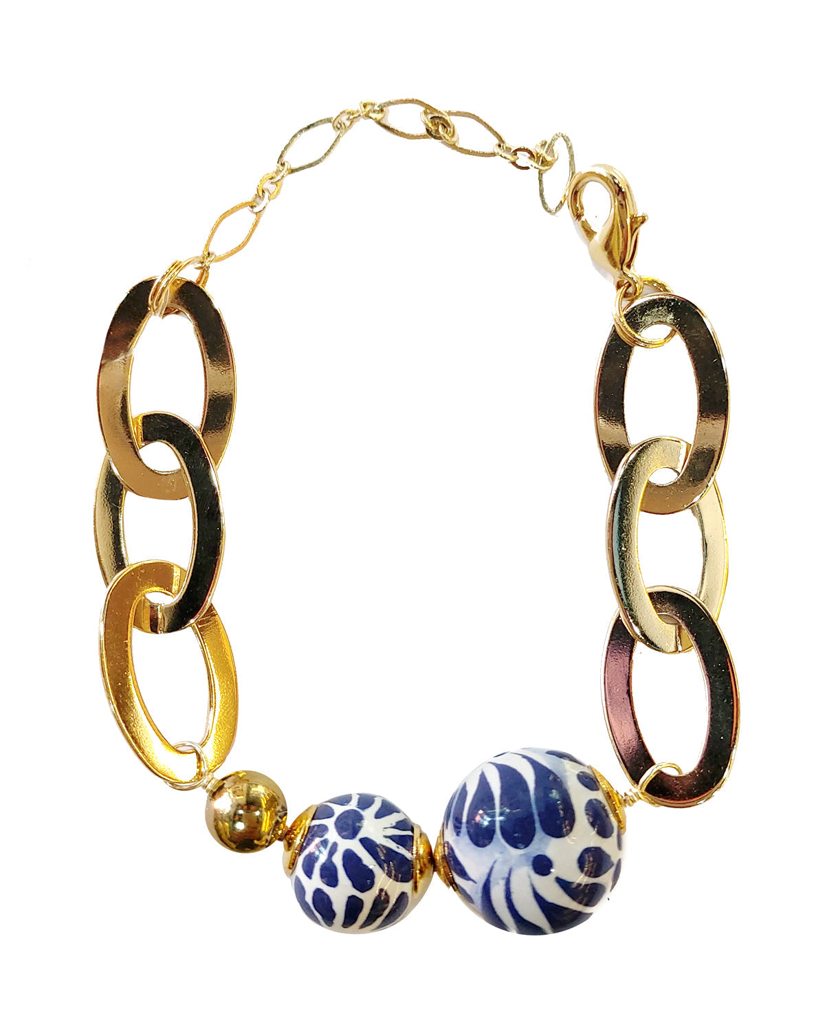 PULSERA CADENA ESFERAS DESNIVEL