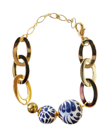 PULSERA CADENA ESFERAS DESNIVEL