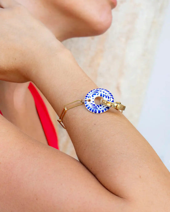PULSERA CADENA BROCHE ARO