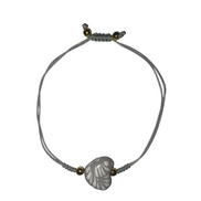 PULSERA AJUSTABLE CORAZON GRIS