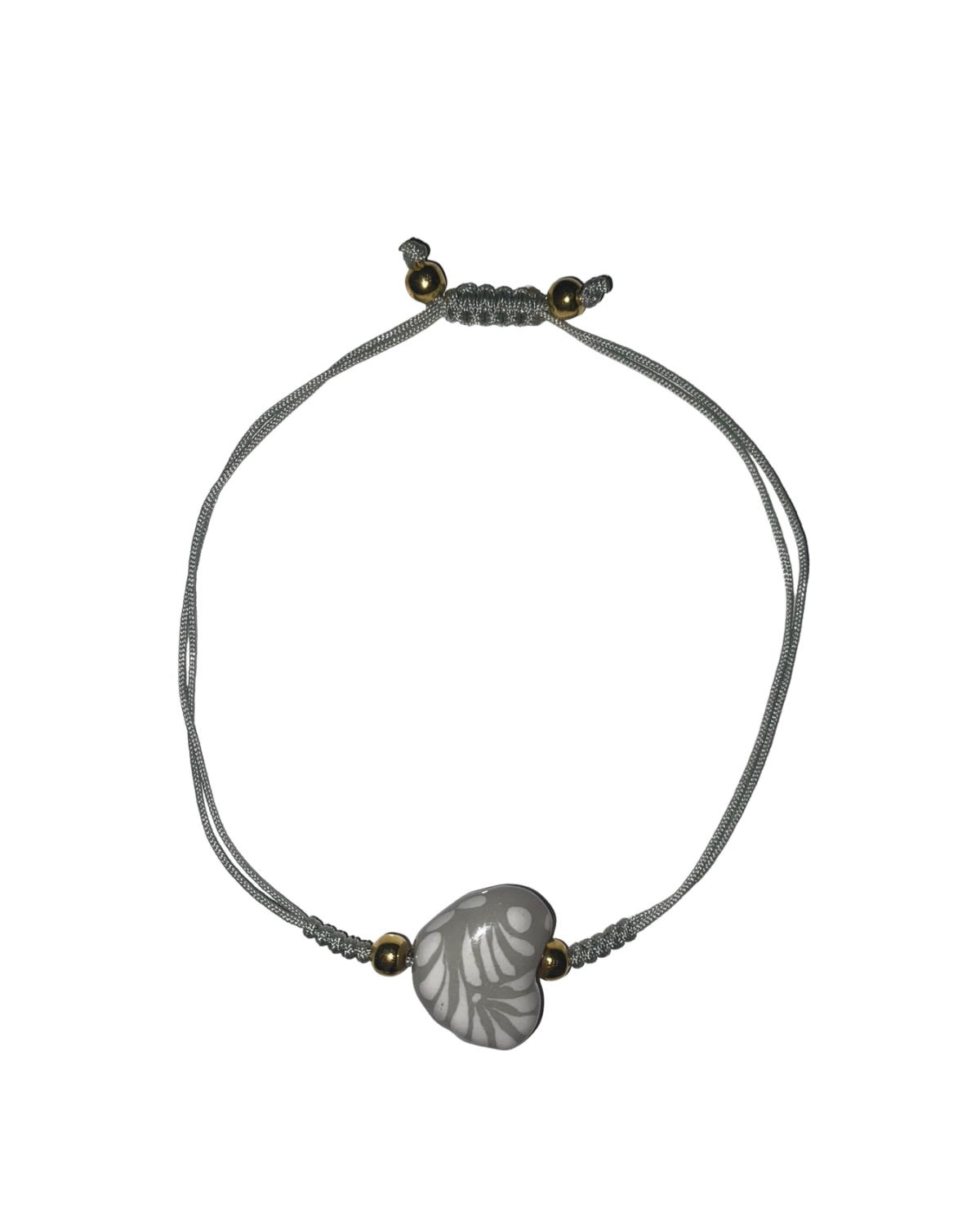 PULSERA AJUSTABLE CORAZON GRIS