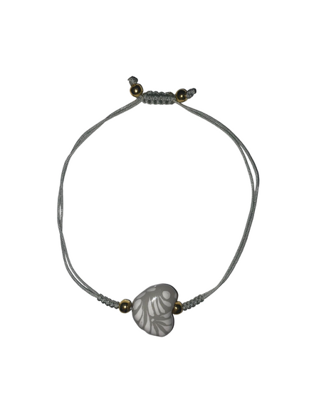 PULSERA AJUSTABLE CORAZON GRIS