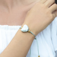 PULSERA AJUSTABLE CORAZON GRIS