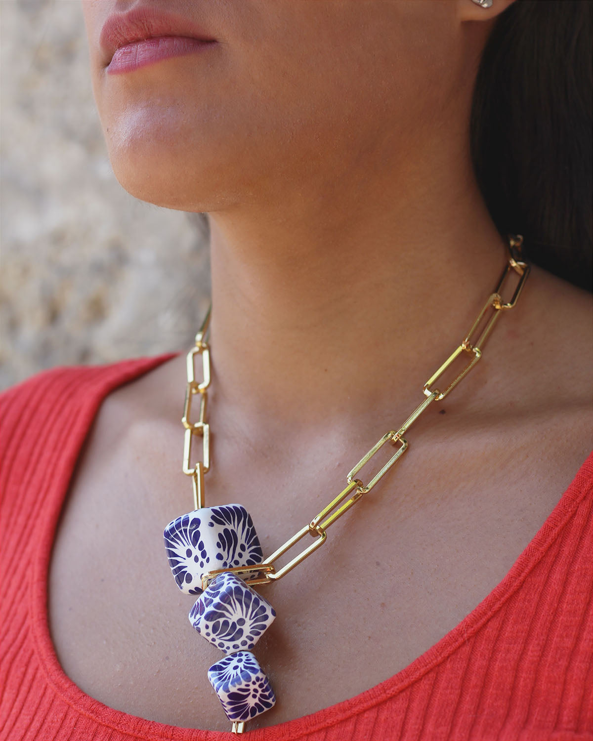 COLLAR CADENA 3 CUBOS DIAGONAL