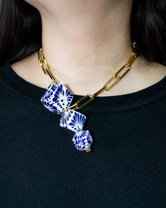 COLLAR CADENA 3 CUBOS DIAGONAL