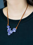 LEATHER NECKLACE WITH MEDIUM AND SMALL TALAVERA CUBES