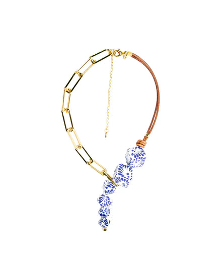 COLLAR MITAD PIEL Y MITAD CADENA