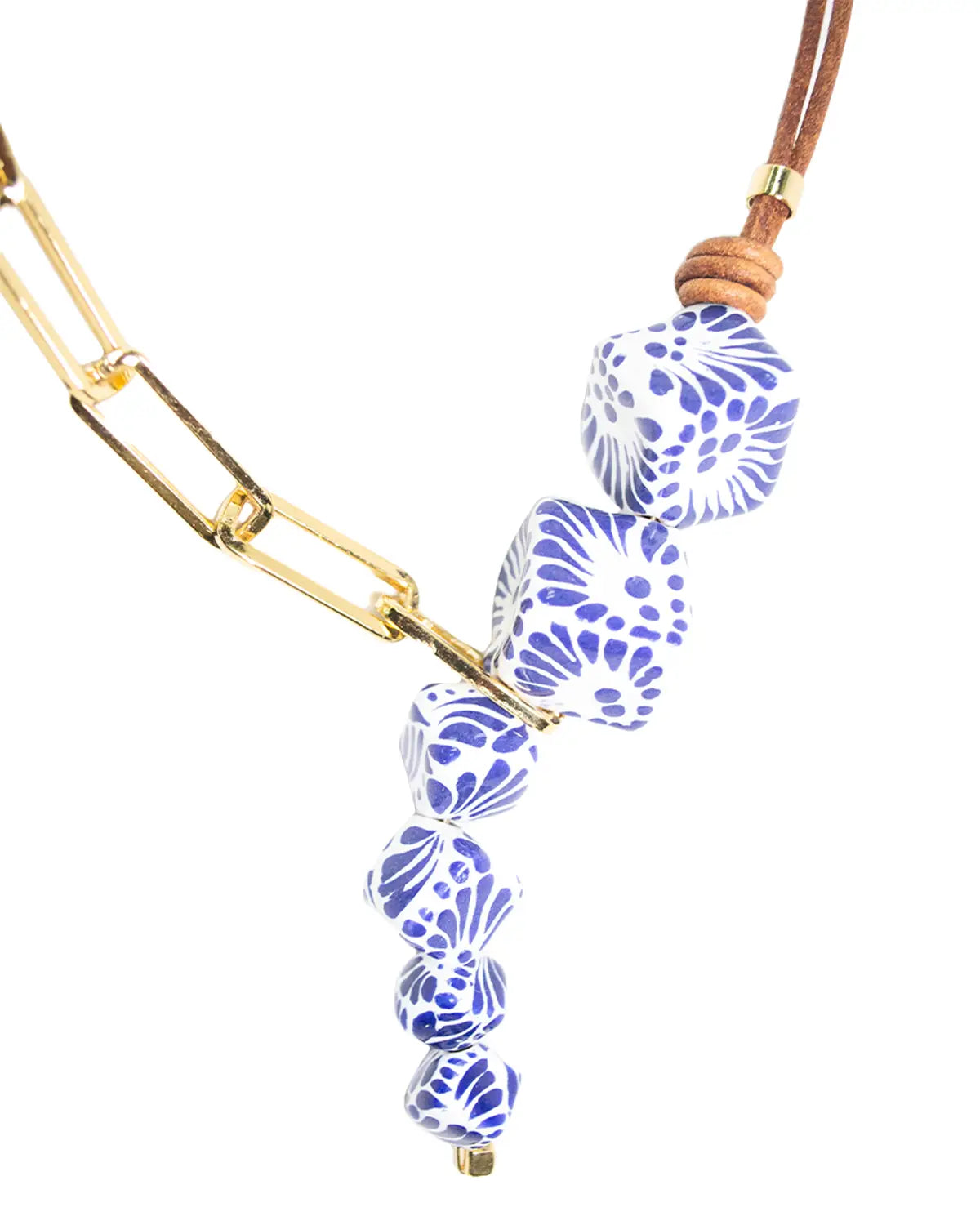 COLLAR MITAD PIEL Y MITAD CADENA