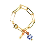 PULSERA CADENA,CUBO TALAVERA CHICO,CUBO PEQ.DORADO Y NUDOS PIEL