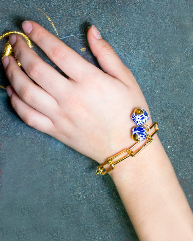 PULSERA ESLABONES Y 2 CUBOS