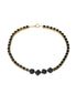 Collar corto agata dorada y 4 cubos barro negro