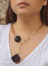 COLLAR CADENAS Y CUBOS BARRO NEGRO