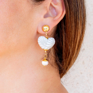 PEARL HEART EARRING