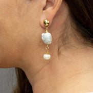 PEARL HEART EARRING