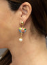 ARETE CORAZON PERLA COLOR