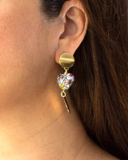 ARETE CORAZON GOTA COLOR