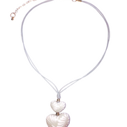 COLLAR 2 CORAZONES DE TALAVERA BLANCA